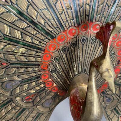 Vintage Brass Dancing Peacock