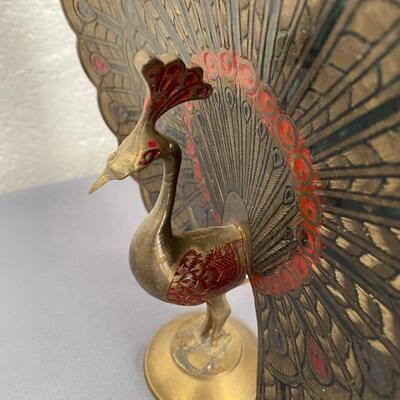 Vintage Brass Dancing Peacock