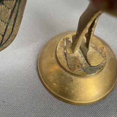 Vintage Brass Dancing Peacock