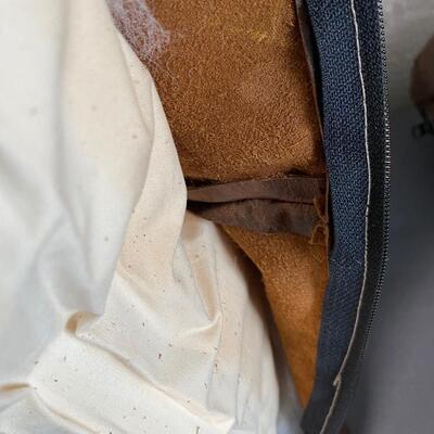 Set of 2 Chocolate Brown Leather Throw Pillows