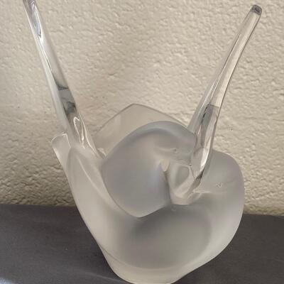 Lalique France "Sylvie" Birds Crystal Vase