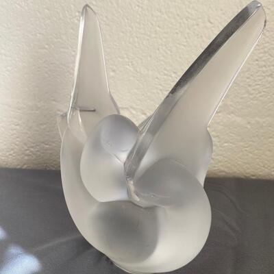 Lalique France "Sylvie" Birds Crystal Vase