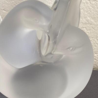 Lalique France "Sylvie" Birds Crystal Vase