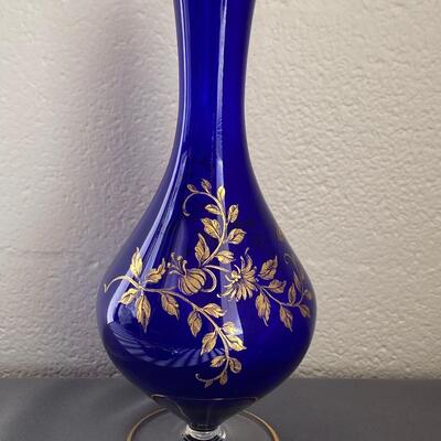 CS Decorato A Mano Cobalt Blue Vase