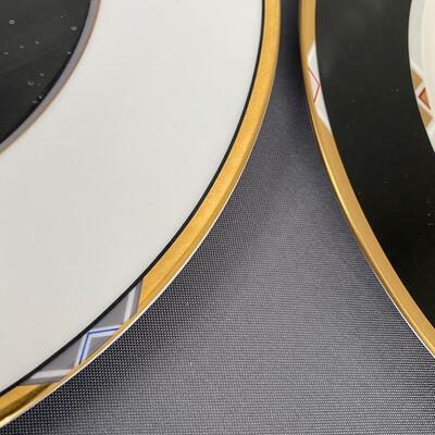 Set of 2 Erte Art Deco Motif Collector Plates, "Le Soleil " & "Moonlight Starry Night"