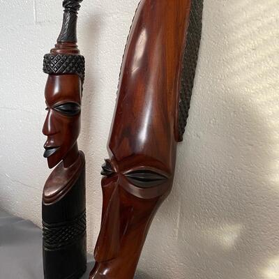 Set of 2 African Wooden Decorative Items