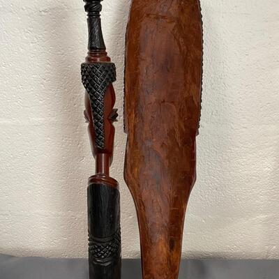 Set of 2 African Wooden Decorative Items