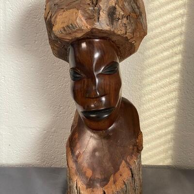 African Handcarved Heavy Carved Bust