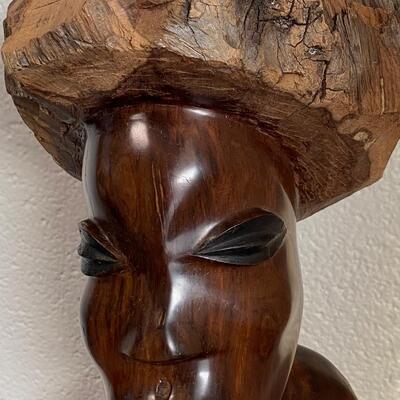 African Handcarved Heavy Carved Bust