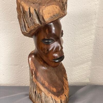 African Handcarved Heavy Carved Bust