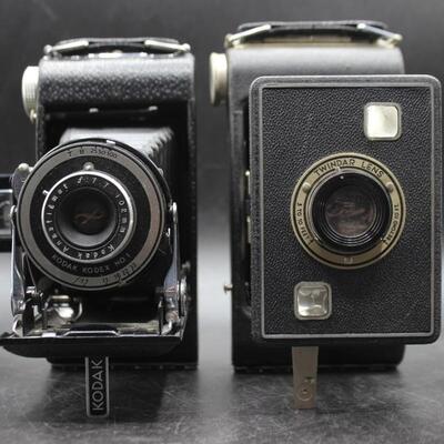 Pair of Vintage Kodak Film Cameras Kodak Kodex No. 1 & Kodak Tindar Lens