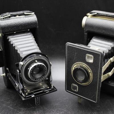 Pair of Vintage Kodak Film Cameras Kodak Kodex No. 1 & Kodak Tindar Lens