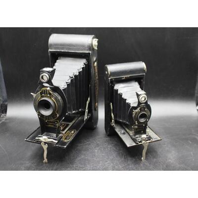 Pair of Vintage Film Kodak No. 2 & 2C Folding Autographic Camera