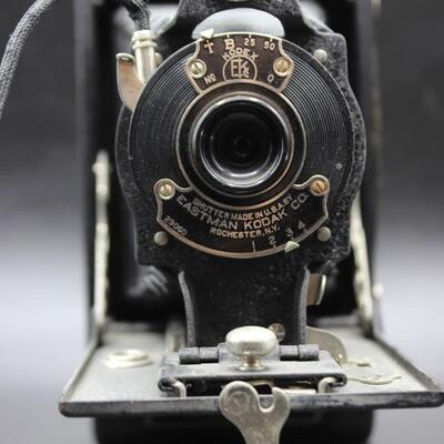 Pair of Vintage Film Cameras Kodak Premo No. 3A Folding Cartridge & Folding Hawkeye No. 2 Model B