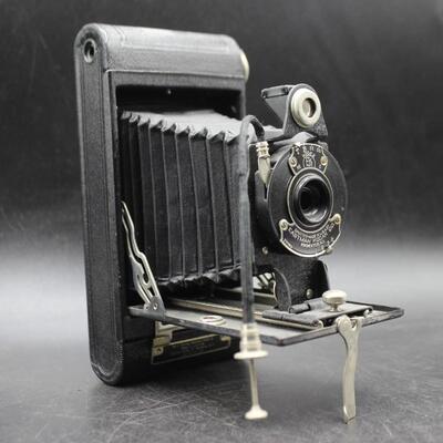 Pair of Vintage Film Cameras Kodak Premo No. 3A Folding Cartridge & Folding Hawkeye No. 2 Model B