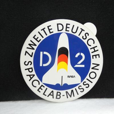 Rare German D2 Zweite Deutsche Spacelab Mission Nasa Space Shuttle retro 1990's authentic Sticker Decale