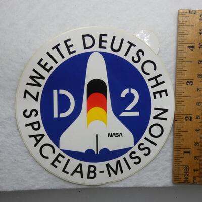 Rare German D2 Zweite Deutsche Spacelab Mission Nasa Space Shuttle retro 1990's authentic Sticker Decale