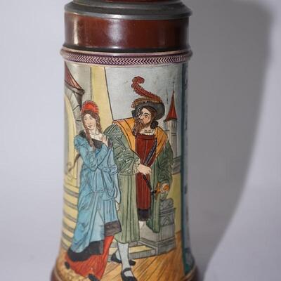 J.W REMY ETCHED STEIN  FAUST AND GRETCHEN 1/2 LITER