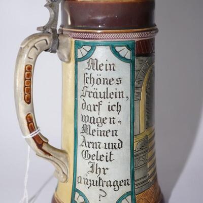 J.W REMY ETCHED STEIN  FAUST AND GRETCHEN 1/2 LITER