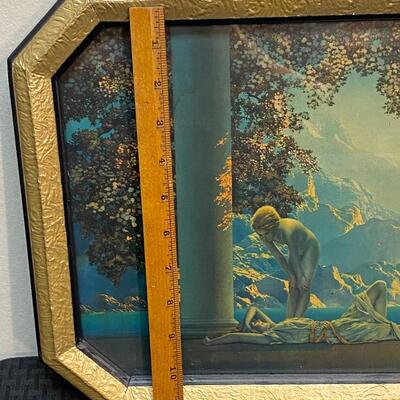 Antique Art Nouveau Original 1920s The House of Art New York Maxfield Parrish Daybreak Framed Lithograph Print