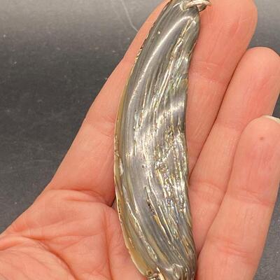 Large Natural Mother of Pearl Abalone Shell Pendant