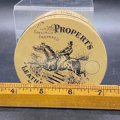 Antique Propert's Leather and Saddle Soap Tin