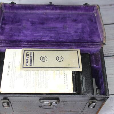 Antique Kodak Graflex 3A Rangefinder Bellows Camera Eastman Folmer & Schwing with Original Carrying Case & Instruction Manual