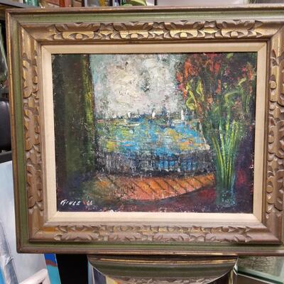 Signed Mid-Century painting with rich colors and texture... dated 1966