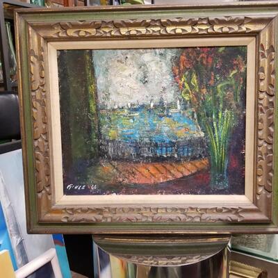 Signed Mid-Century painting with rich colors and texture... dated 1966