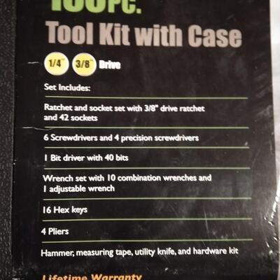LOT 106 PITTSBURGH 130 PIECE TOOL KIT WITH CASE