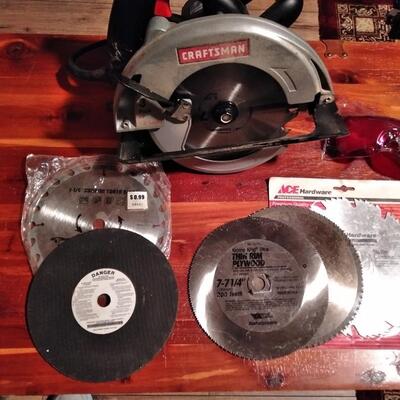 LOT 107 CRAFTSMAN SKILL SAW WITH BLADES