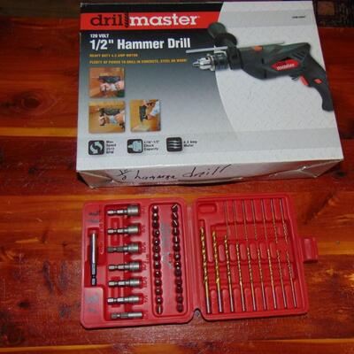 LOT 113 DRILL MASTER 1/2 HAMMER DRILL WITH BITS
