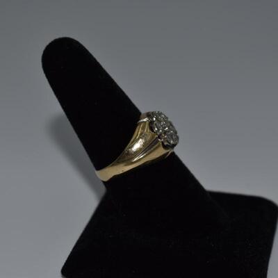 Mens 14K Gold Diamond Ring