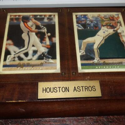 Houston Astros Baseball Cards, Jeff Bagwell, Ken Caminiti Plaque