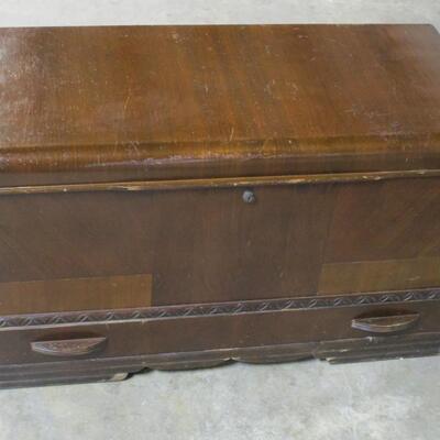 Antique Waterfall Art Deco Cedar Chest By Honderich Furniture Company