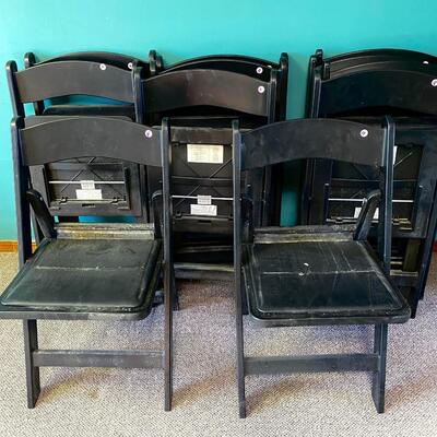 Lot 7: Black folding chairs