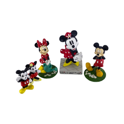 DISNEY ~ Assorted ~ Mickey & Minnie Mouse Figurines ~ Set of Five (5)