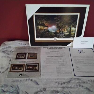 Terry Redlin Rare Schwanns Employees 50th Anniversary Packet with 12x16 print