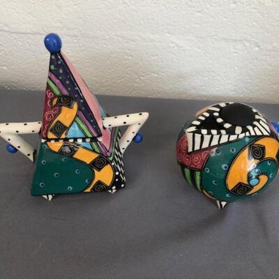 Memphis Style Ceramic Sugar & Creamer, signed