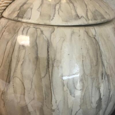 Large Jamar of California ceramic jar w/tassle