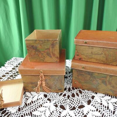 Leather topped boxes