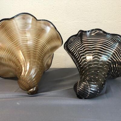 Large Gwenn Knight blown art glass shell