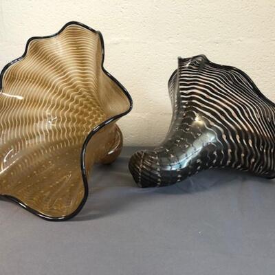 Large Gwenn Knight blown art glass shell