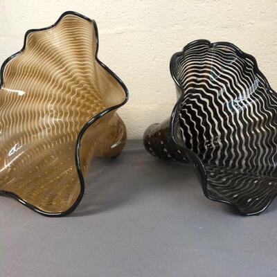 Large Gwenn Knight blown art glass shell