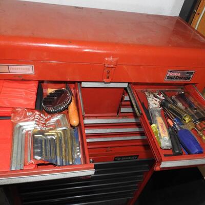 Combination Craftsman and Husky Rolling Tool Chest with Tools