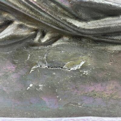 Vintage Spelter Metal Statue Soldat Spartiate after Jean-Pierre Cortot