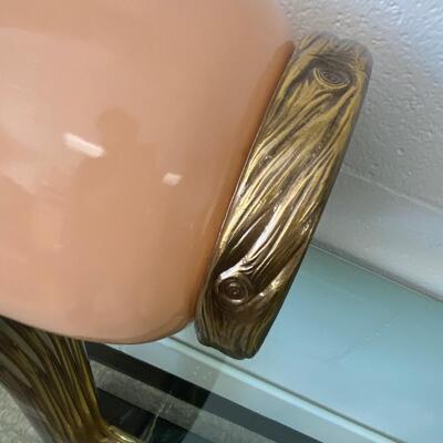 Vintage Peach Lamp with Brass
