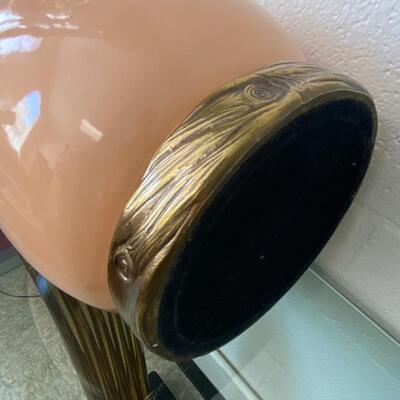 Vintage Peach Lamp with Brass