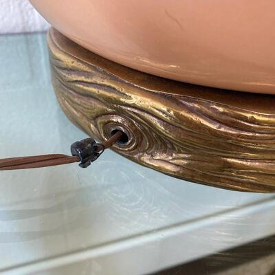 Vintage Peach Lamp with Brass