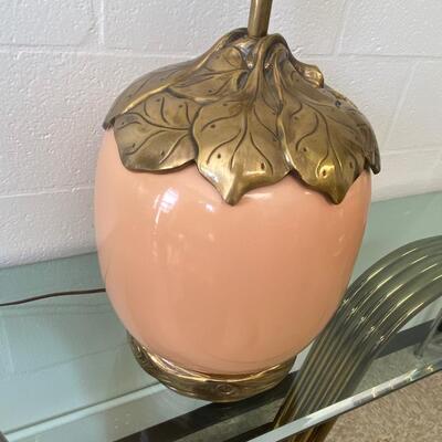 Vintage Peach Lamp with Brass